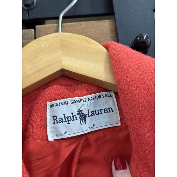 Ralph Lauren Wool Sample Blazer Red Button Up Women's Sz 4 Vintage - Picture 3 of 6